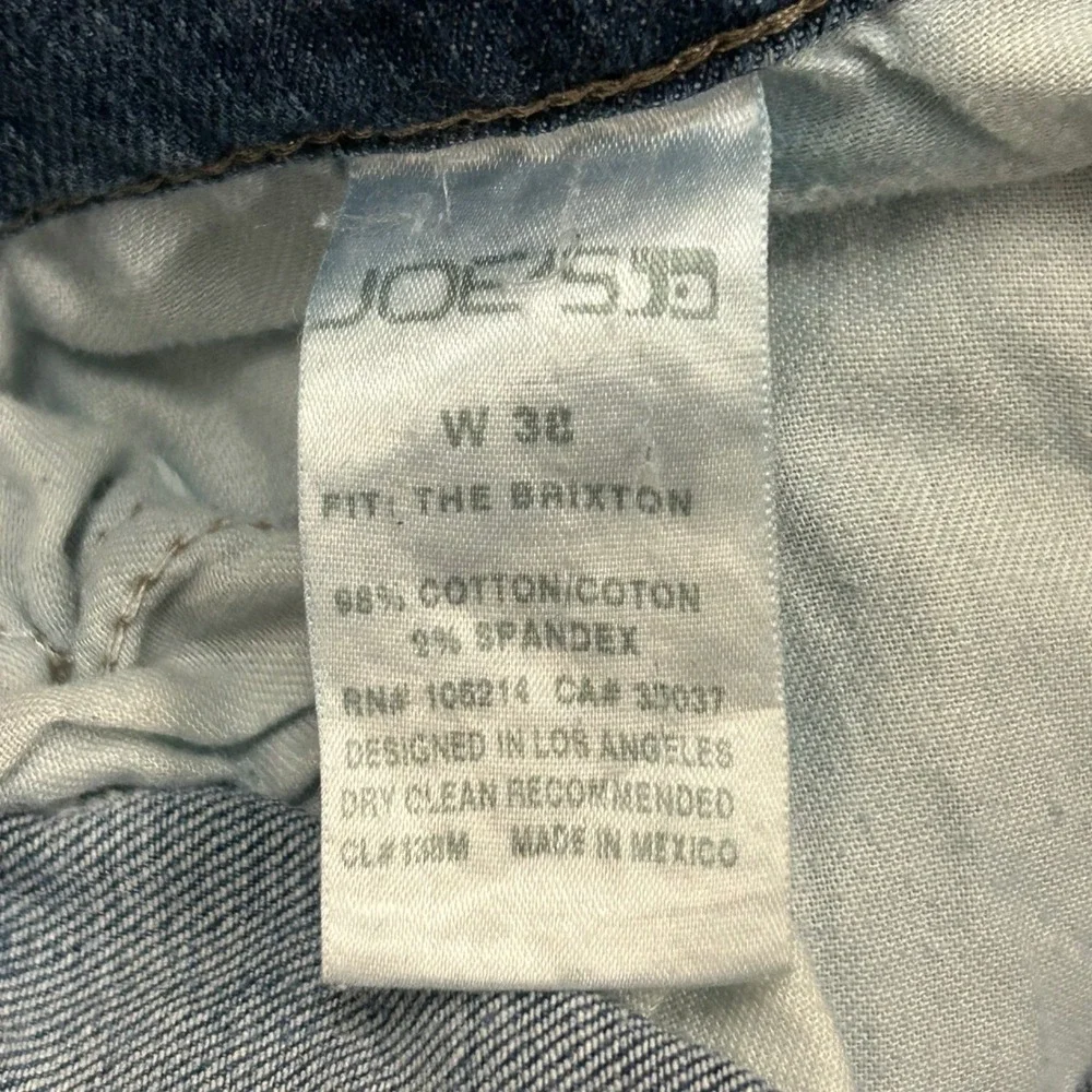 Joe's‎ Jeans The Brixton Size 38X34 Blue Straight Narrow Fit Stretch Denim